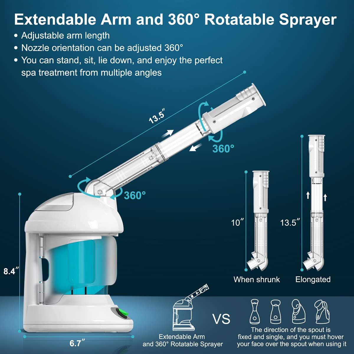 DENFANY 2-in-1 Hair & Face Steamer with UV - Image 6