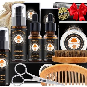 XIKEZAN Men's Beard Grooming Kit with Conditioner
