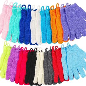 30 Exfoliating Shower Gloves, 15 Colors, by Aisuly
